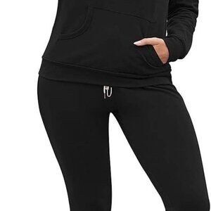 Comfortable Women's Hoodie & Jogger Sweatsuit – Large with Adjustable Drawstring